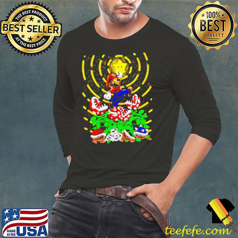 Super Mario Bros jumpman star s Long Sleeve Tee Super Mario Bros jumpman star s Long Sleeve Tee