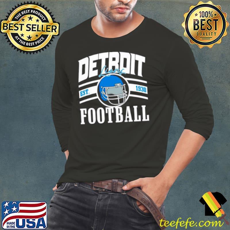 Top detroit Lions Football Helmet Est 1930 logo retro s Long Sleeve Tee Top detroit Lions Football Helmet Est 1930 logo retro s Long Sleeve Tee