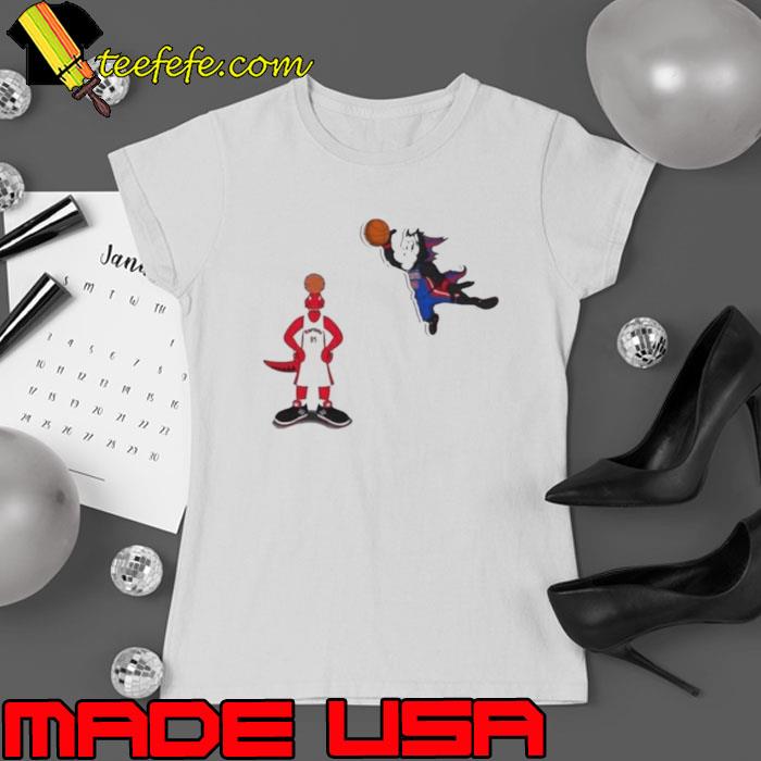 Toronto Raptors VS Detroit Pistons NBA Mascot Shirt Ladies tee Toronto Raptors VS Detroit Pistons NBA Mascot Shirt Ladies tee
