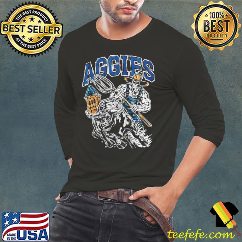 Utah State Aggies Mascot Football Skeleton Shirt Long Sleeve Tee Utah State Aggies Mascot Football Skeleton Shirt Long Sleeve Tee