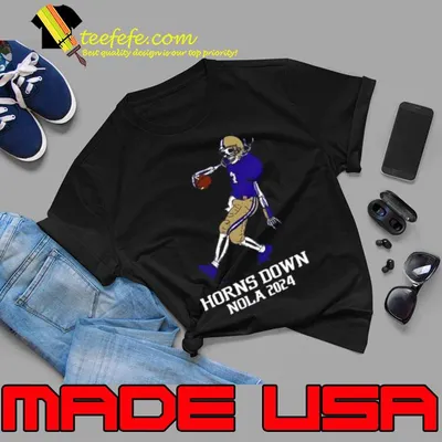 Washington Huskies Horns Down Nola 2024 Skeleton shirt