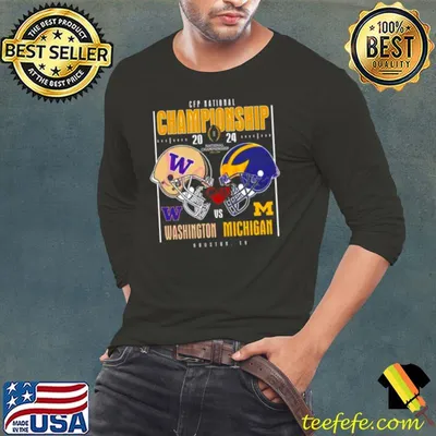 Washington Huskies Vs Michigan Wolverines Helmet 2024 CFP National Championship Houston, Tx Shirt