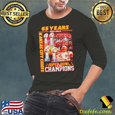 65 Years 1959 – 2024 Kansas City Chiefs 4 X Super Bowl Champions Shirt