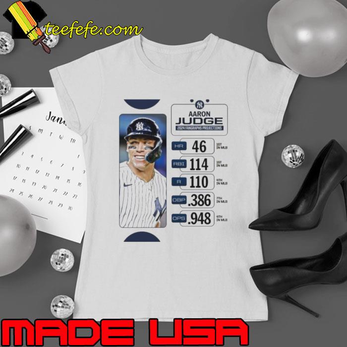 Aaron Judge 2024 Fangraphs Projection 46 Hr, 114 Rbi, 110 R Shirt