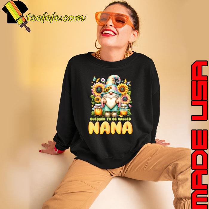 Blessed to be called Nana Sunflower grandma Gnome T-Shirt