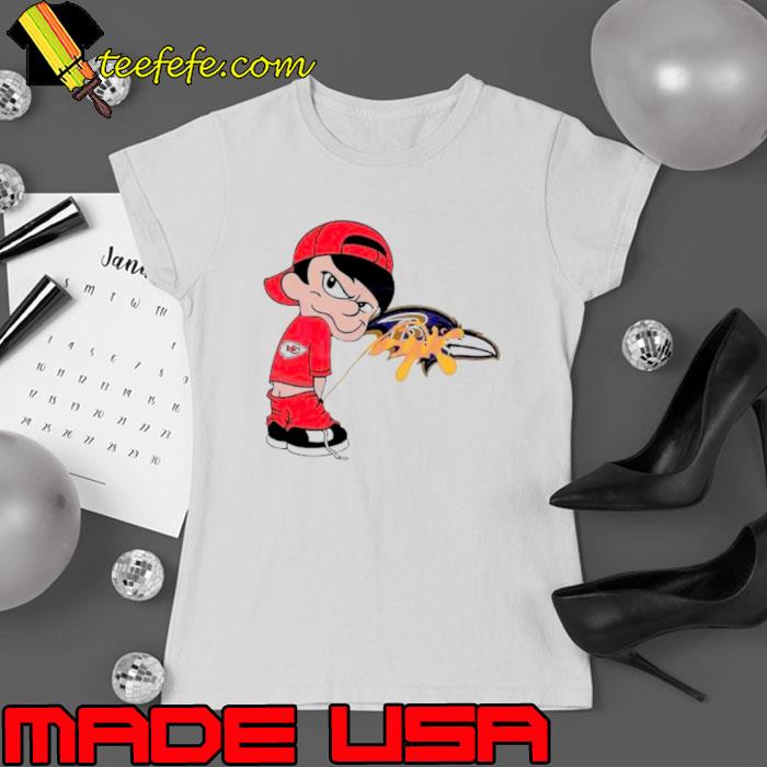 Boy Kansas City Chiefs Piss On Baltimore Ravens Shirt Ladies tee Boy Kansas City Chiefs Piss On Baltimore Ravens Shirt Ladies tee