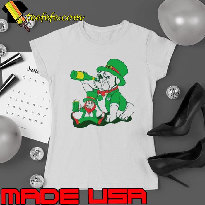 Bulldog and Leprechaun drink beer St. Patrick’s day shirt