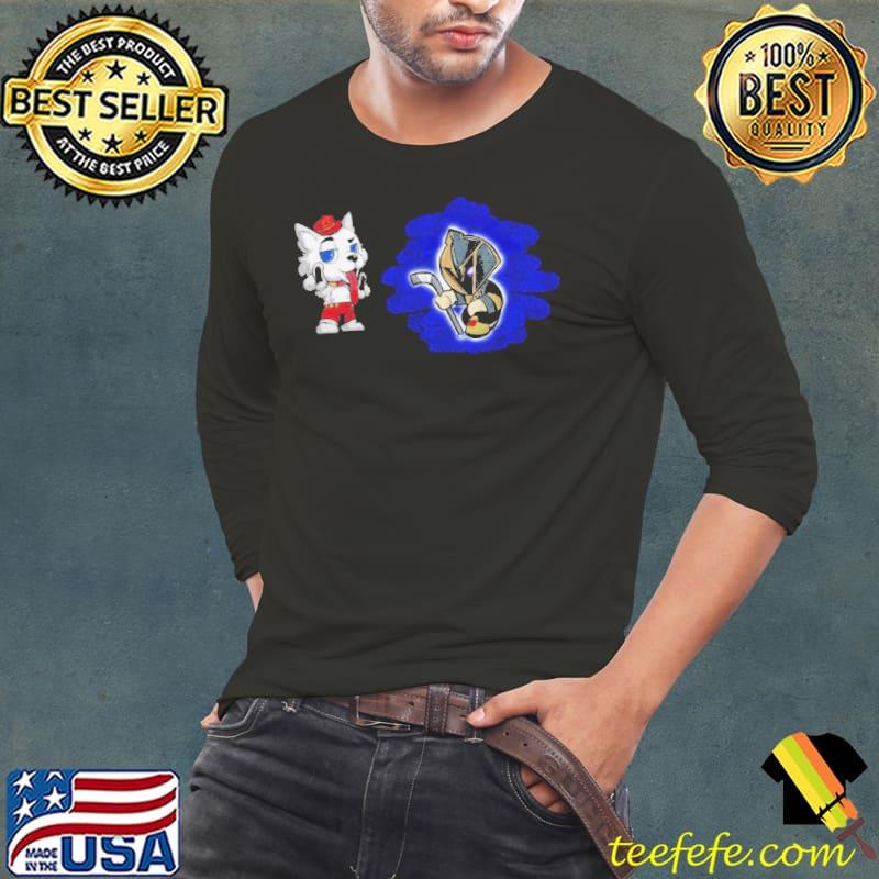 Calgary Flames VS Vegas Golden Knights NHL 2024 mascot cartoon hockey shirt
