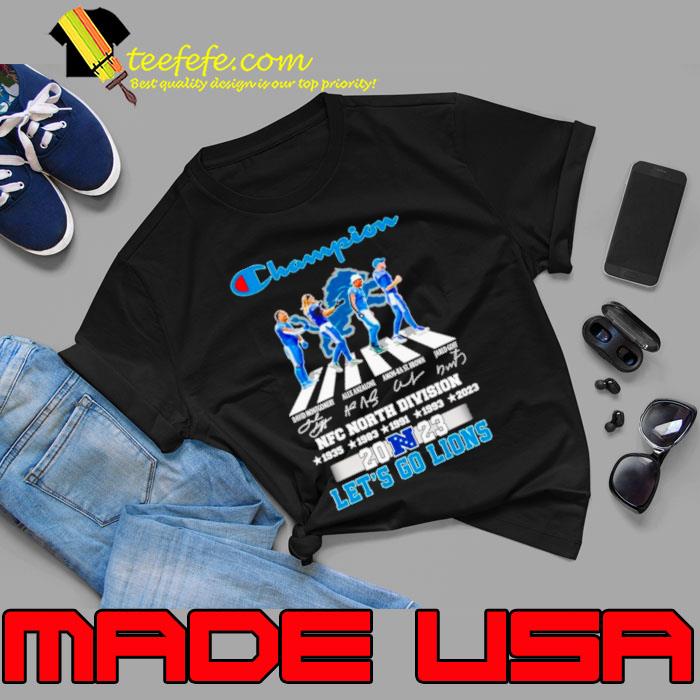 Detroit Lions Champion NFC North Division 2023 let’s go Lions signatures shirt