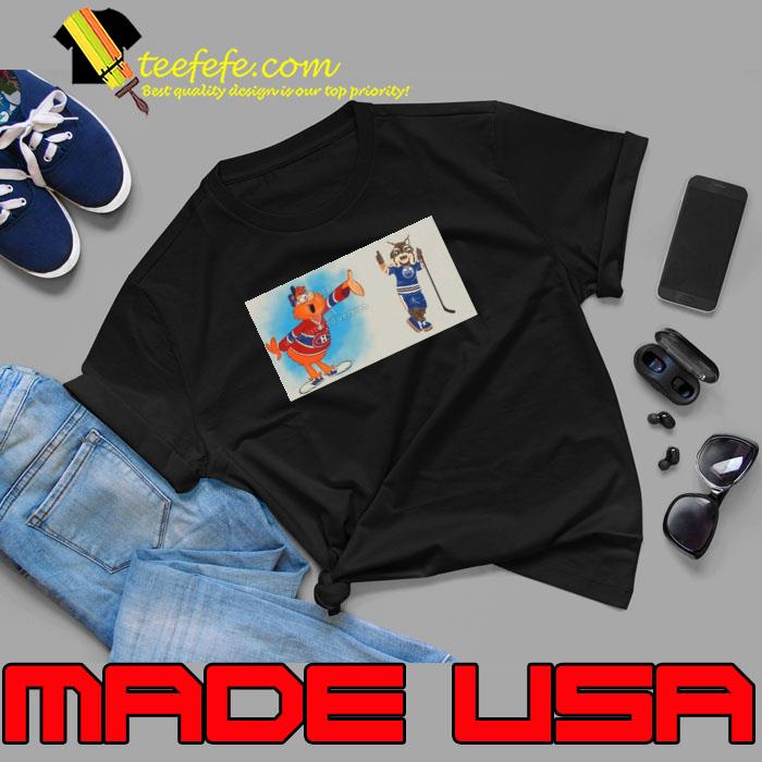 Edmonton Oilers VS Montreal Canadiens NHL 2024 mascot cartoon hockey s Unisex Edmonton Oilers VS Montreal Canadiens NHL 2024 mascot cartoon hockey s Unisex