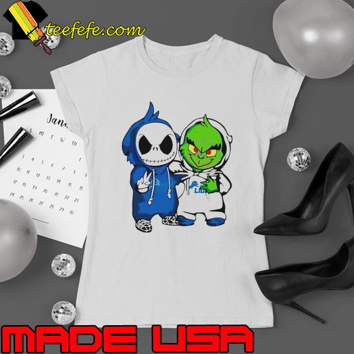 Grinch And Jack Skellington Detroit Lions fan shirt