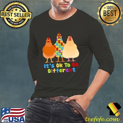 It's Ok To Be Different Chicken Puzzle Autism Awareness Animal T-Shirt