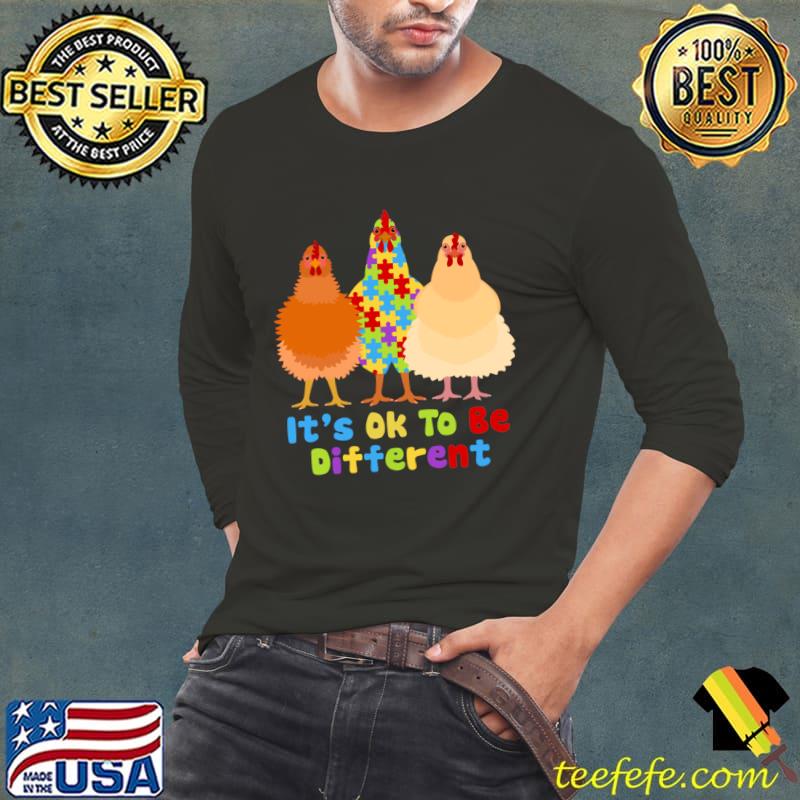 It's Ok To Be Different Chicken Puzzle Autism Awareness Animal T-Shirt
