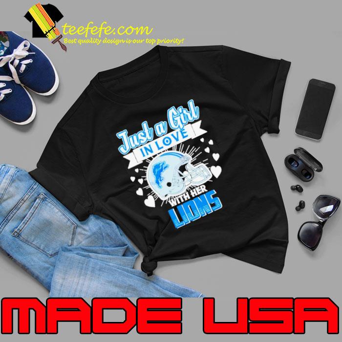 Just a girl in love with her Detroit Lions helmet s Unisex Just a girl in love with her Detroit Lions helmet s Unisex
