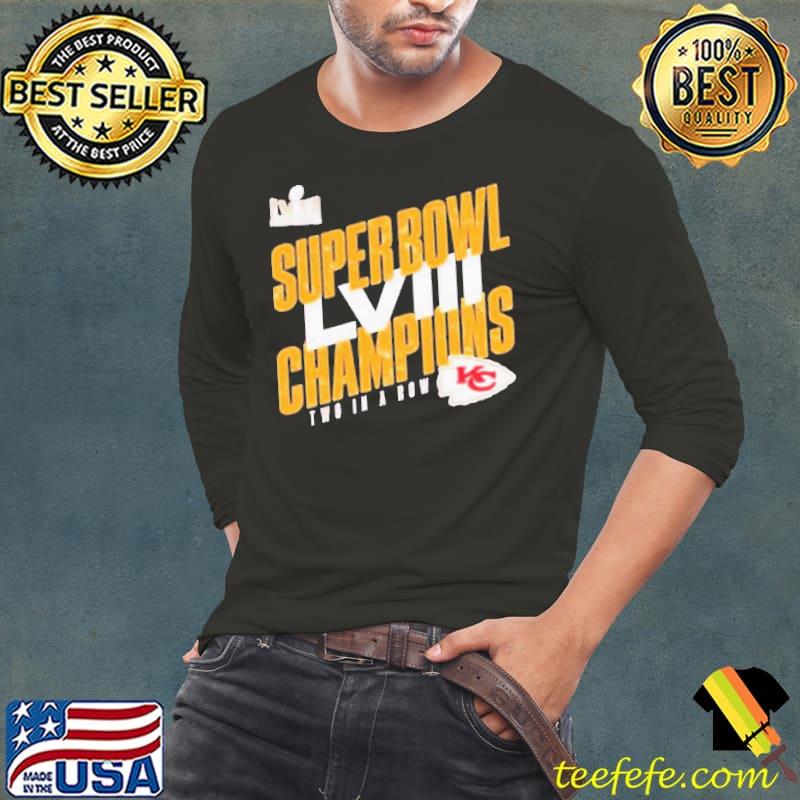 Kansas City Chiefs Super Bowl Lviii Champions Two In A Row Shirt Long Sleeve Tee Kansas City Chiefs Super Bowl Lviii Champions Two In A Row Shirt Long Sleeve Tee