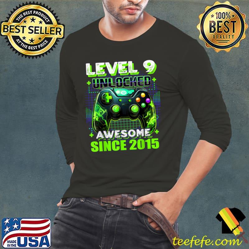 Level 9 Unclocked Awesome Since 2025 9th Birthday Gamer T-Shirt Long Sleeve Tee Level 9 Unclocked Awesome Since 2025 9th Birthday Gamer T-Shirt Long Sleeve Tee
