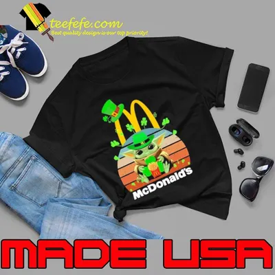 Mc donald's symbol baby yoda st patrick's day vintage shirt