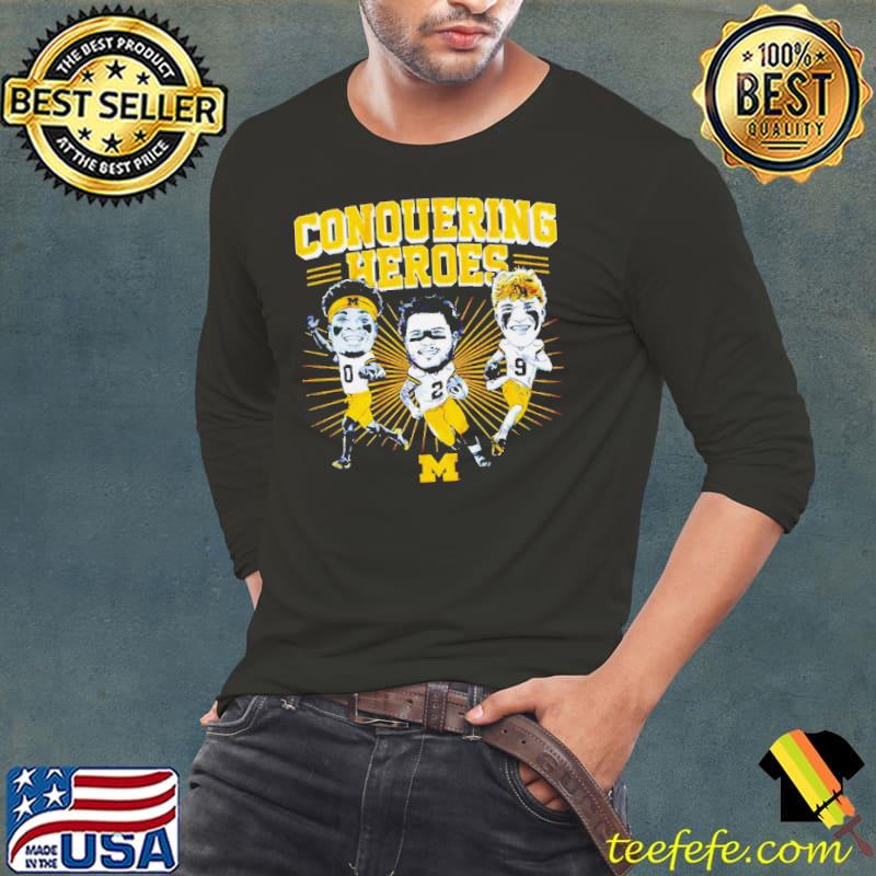 Mccarthy Corum & Sainristil Michigan Wolverines s Long Sleeve Tee Mccarthy Corum & Sainristil Michigan Wolverines s Long Sleeve Tee