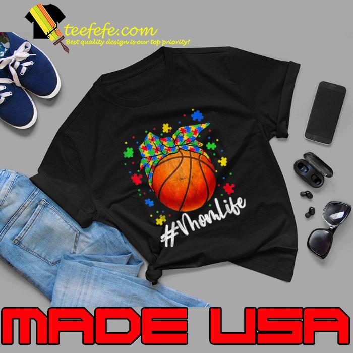Messy Bun Basketball Ball Puzzle Mom Life Autism Awareness T-Shirt Unisex Messy Bun Basketball Ball Puzzle Mom Life Autism Awareness T-Shirt Unisex