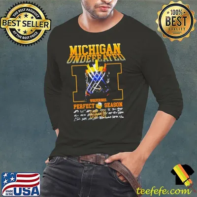 Michigan Wolverines 2024 undefeated perfect season signatures shirt