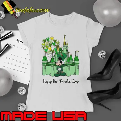 Mickey castle Disney Happy St. Patrick’s Day shirt