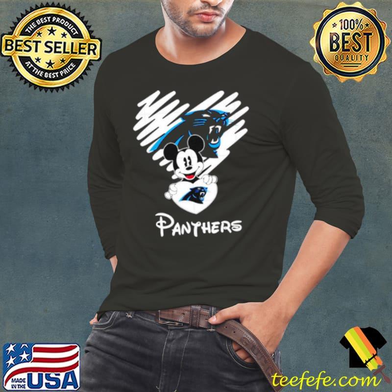 Mickey heart Carolina Panthers s Long Sleeve Tee Mickey heart Carolina Panthers s Long Sleeve Tee