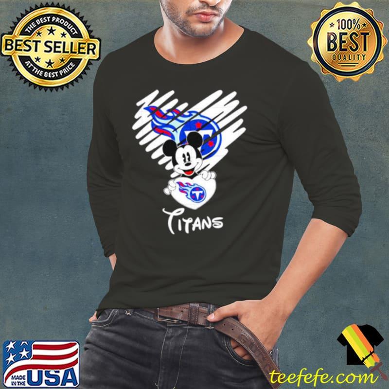 Mickey heart Tenesses Titans s Long Sleeve Tee Mickey heart Tenesses Titans s Long Sleeve Tee