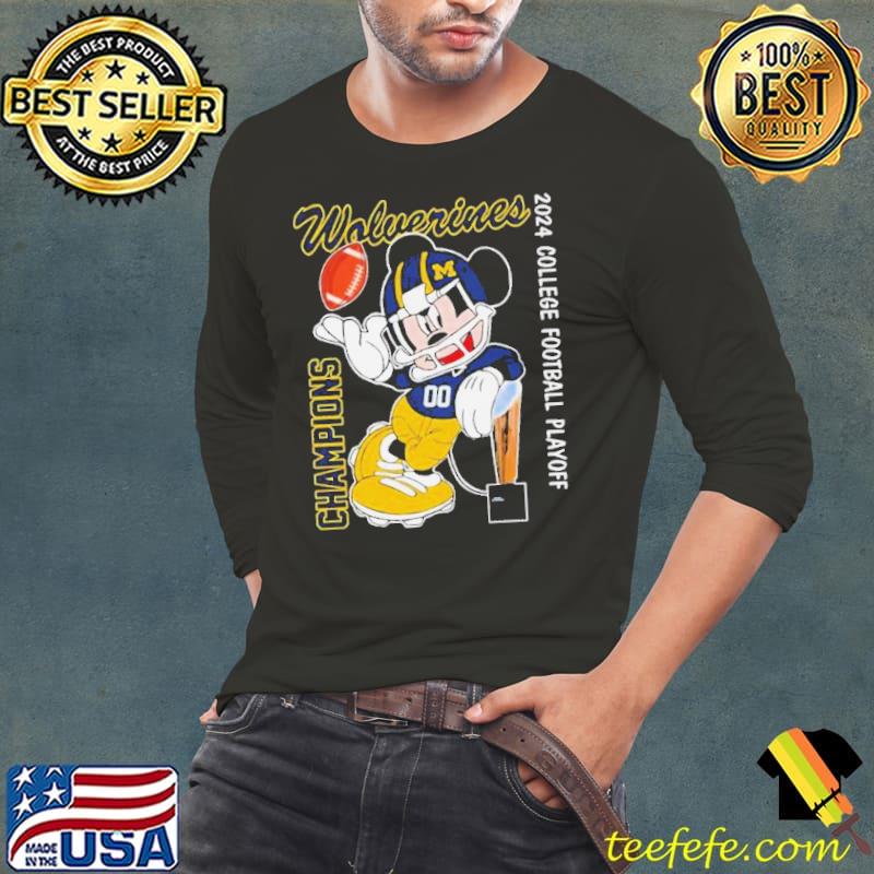 Mickey Mouse Michigan Wolverines 2024 College Football Playoff Shirt Long Sleeve Tee Mickey Mouse Michigan Wolverines 2024 College Football Playoff Shirt Long Sleeve Tee