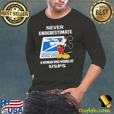 Mickey Mouse Never Underestimate A Woman Who Works At USPS Logo 2024 Shirt