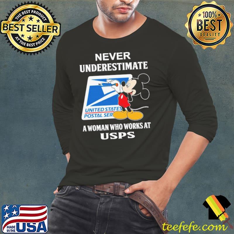Mickey Mouse Never Underestimate A Woman Who Works At USPS Logo 2024 Shirt Mickey Mouse Never Underestimate A Woman Who Works At USPS Logo 2024 Shirt