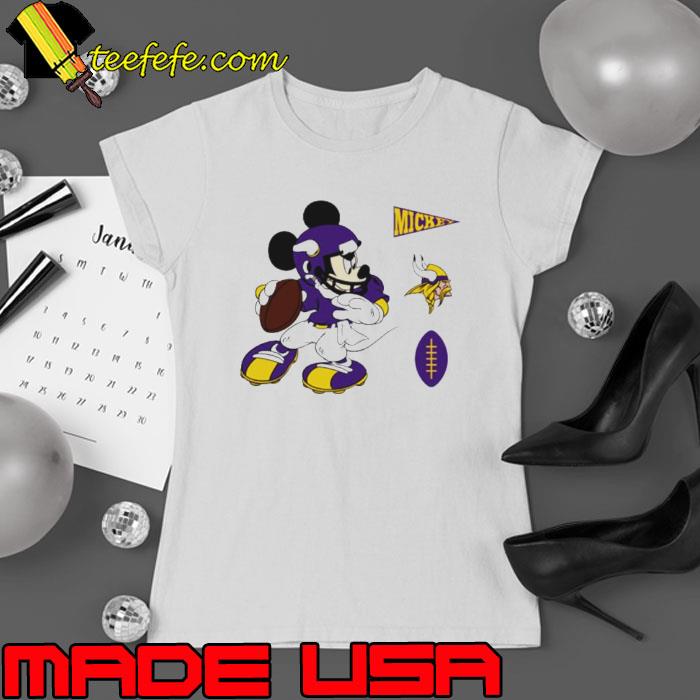 Mickey mouse player Minnesota Vikings Disney football s Ladies tee Mickey mouse player Minnesota Vikings Disney football s Ladies tee