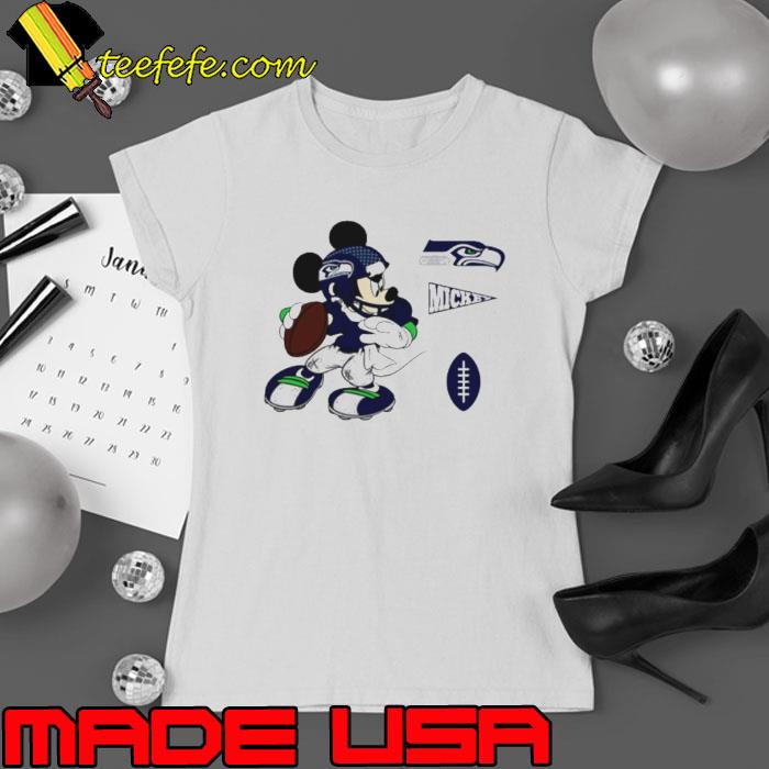 Mickey mouse player Seattle Seahawks Disney football s Ladies tee Mickey mouse player Seattle Seahawks Disney football s Ladies tee