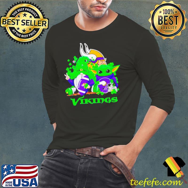 Minnesota Vikings Baby Yoda Happy St.Patrick’s Day Shamrock s Long Sleeve Tee Minnesota Vikings Baby Yoda Happy St.Patrick’s Day Shamrock s Long Sleeve Tee