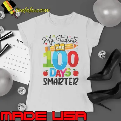My Students Are 100 Days Smarter Apple Pencil 100Th Day Of School T-Shirt