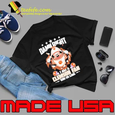 Official mickey mouse damn right I am a Clemson Tigers fan win or lose Helmet And logo shirt
