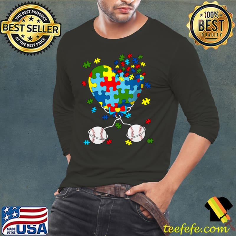 Puzzle Pieces Heart Niche Lover Sport Autism Awareness T-Shirt