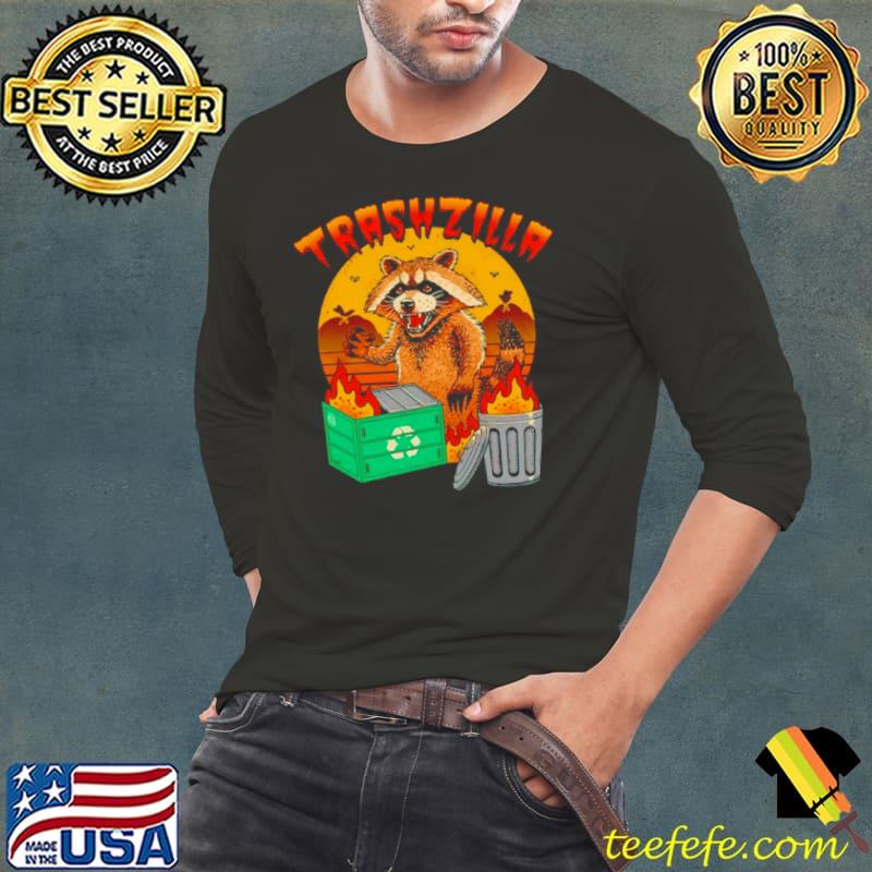 Raccoon with a dumpter fire trashzilla vintage s Long Sleeve Tee Raccoon with a dumpter fire trashzilla vintage s Long Sleeve Tee