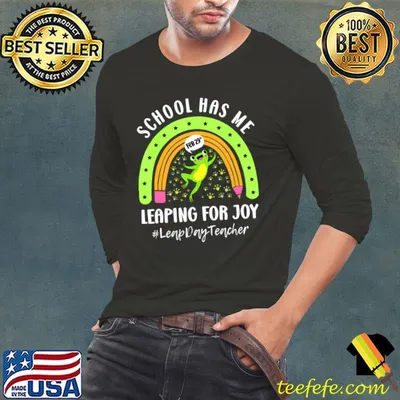 School Has Me Leaping For Joy Leap Day Teacher Teaching February 29th Rainbow Frog T-Shirt