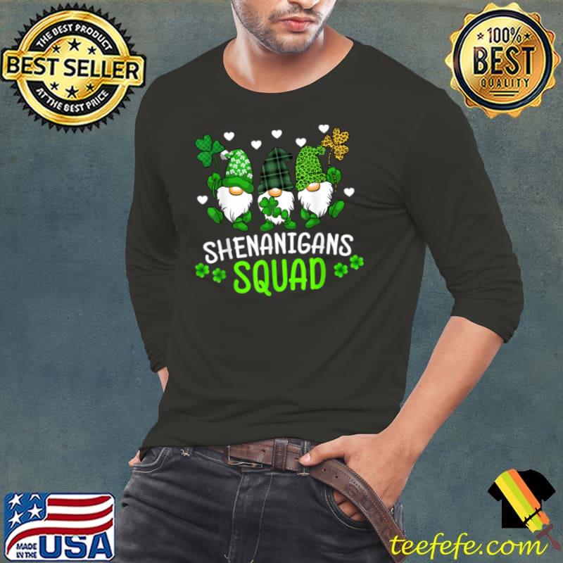 Shenanigans Squad St Patricks Day Gnomes Green Proud Irish Shirt Long Sleeve Tee Shenanigans Squad St Patricks Day Gnomes Green Proud Irish Shirt Long Sleeve Tee