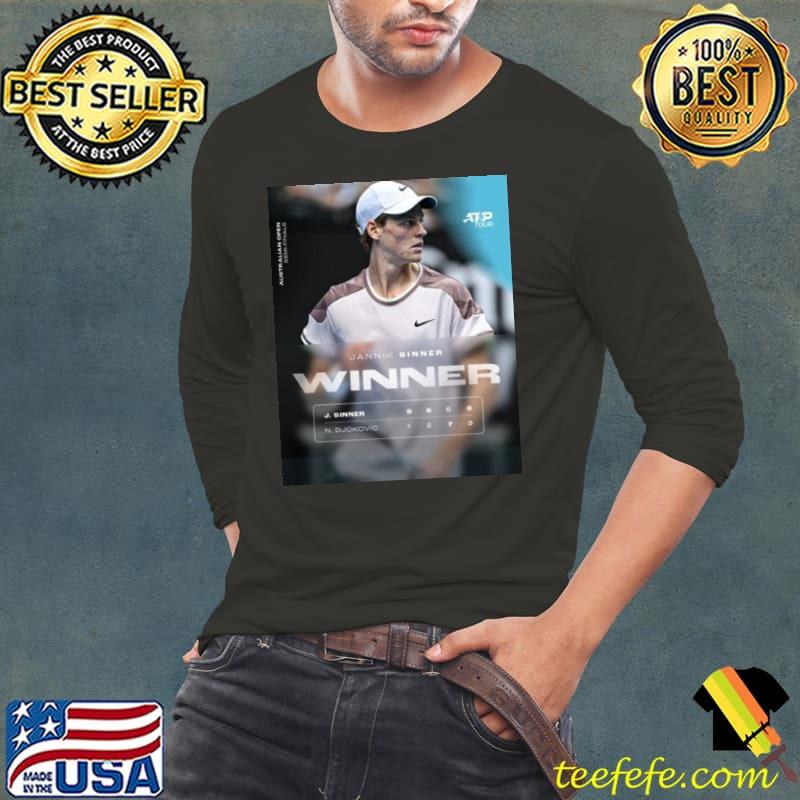 SIN SATIONAL Jannik Sinner Dismisses Novak Djokovic To Book A Spot In His First Grand Slam Final ATP Tour Aus Open 2024 Shirt