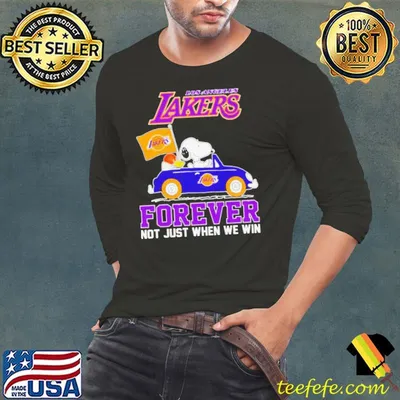 Snoopy and WoodStock Los Angeles Lakers basketball forever fan not just when win shirt