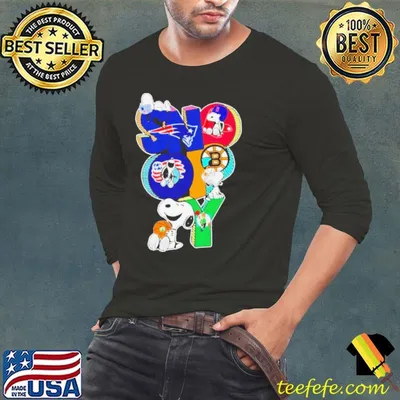 Snoopy Boston sports team logo shirt