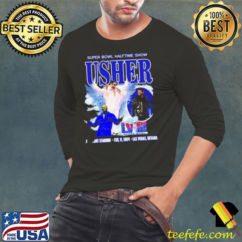 Super Bowl 2024 Halftime Show Usher Allegiant Stadium Feb, 11, 2024 Las Vegas, Nevada s Long Sleeve Tee Super Bowl 2024 Halftime Show Usher Allegiant Stadium Feb, 11, 2024 Las Vegas, Nevada s Long Sleeve Tee
