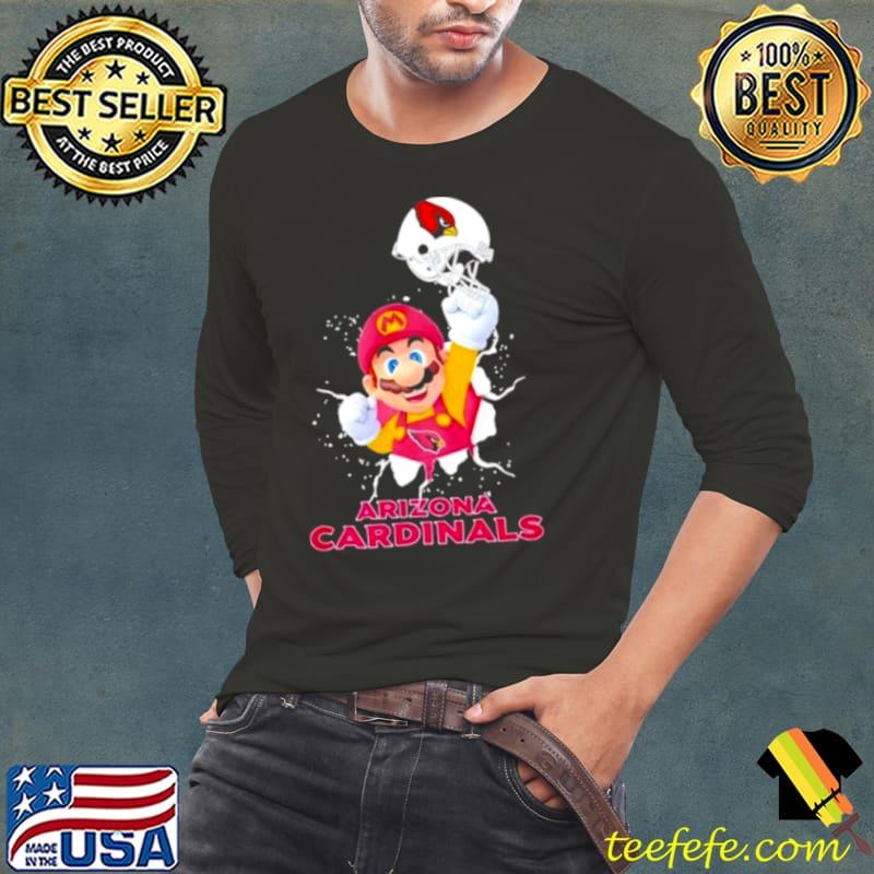 Super Mario X Nfl Arizona Cardinals Football s Long Sleeve Tee Super Mario X Nfl Arizona Cardinals Football s Long Sleeve Tee