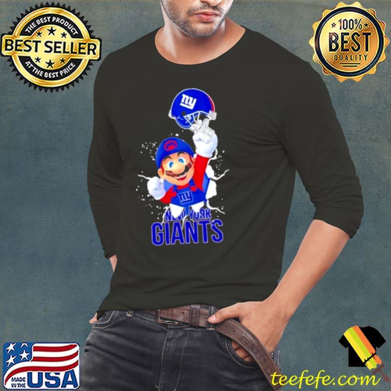 Super Mario X Nfl New York Giants Football shirt Super Mario X Nfl New York Giants Football shirt