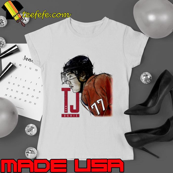 T.J. Oshie American professional ice hockey right winger Washington Sketch T-Shirt Ladies tee T.J. Oshie American professional ice hockey right winger Washington Sketch T-Shirt Ladies tee