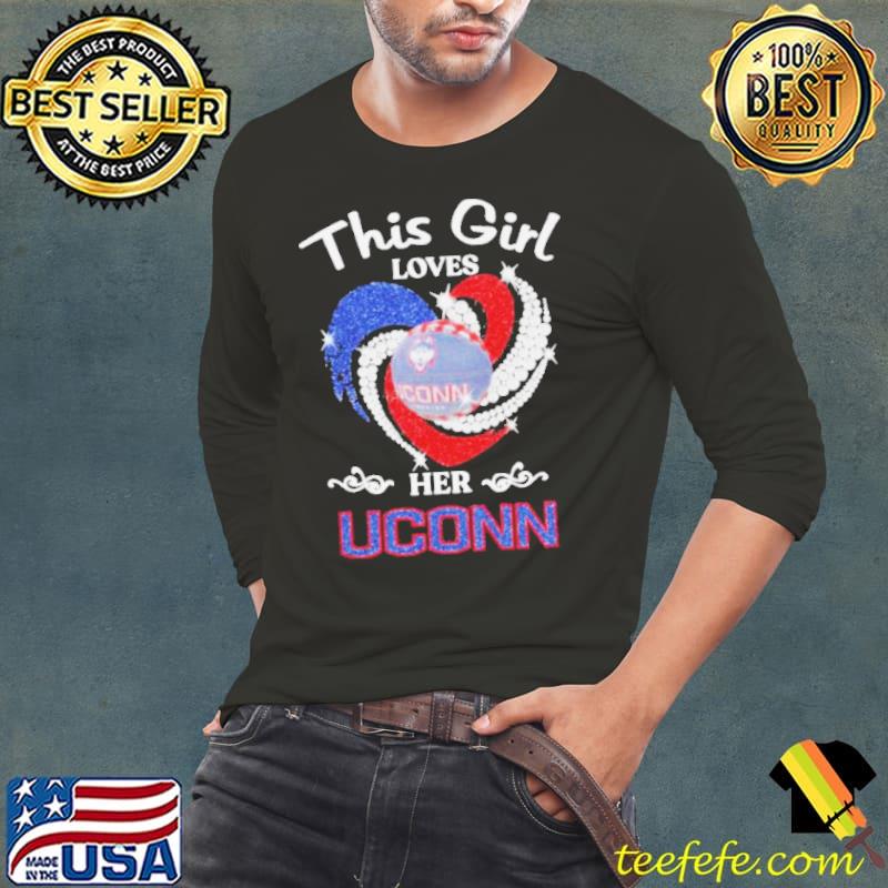 This girl love the Uconn Huskies Diamond Heart 2024 Shirt