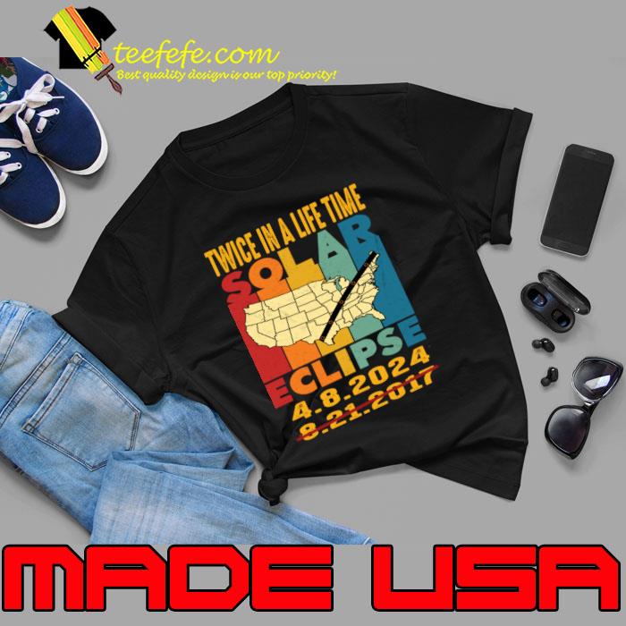 Total Solar Eclipse 2024 Twice Lifetime Maps Retro T-Shirt Unisex Total Solar Eclipse 2024 Twice Lifetime Maps Retro T-Shirt Unisex