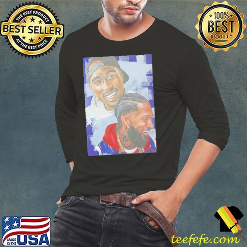 Two legends Nipsey Hussle and Tupac hip hop rapper shirt