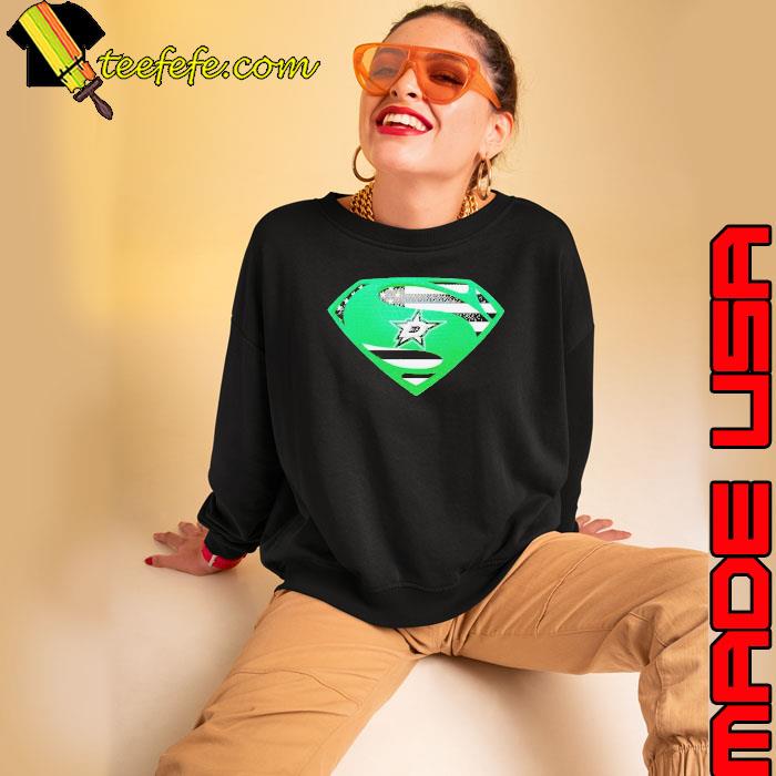 USA Flag Inside Dallas Stars Superman s Sweatshirt USA Flag Inside Dallas Stars Superman s Sweatshirt